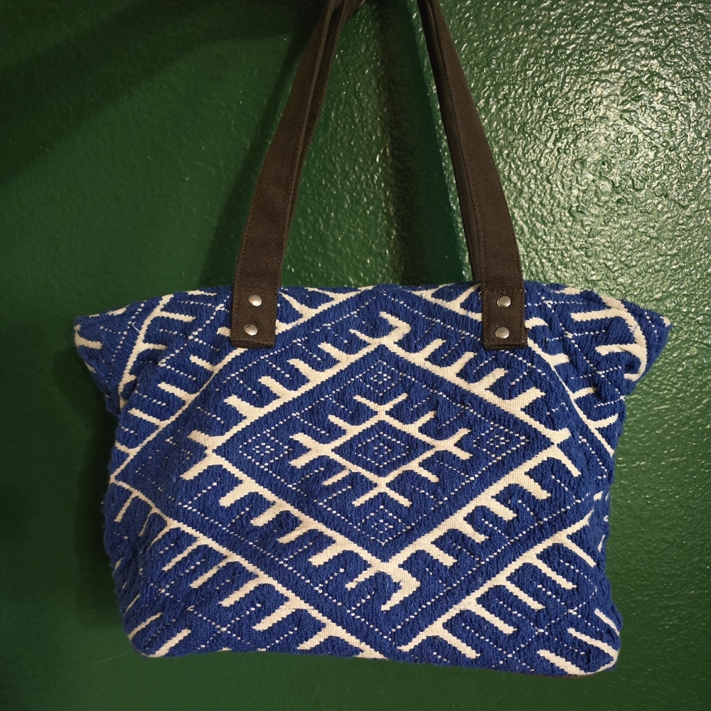 World Market Cotton Woven Tote Bag